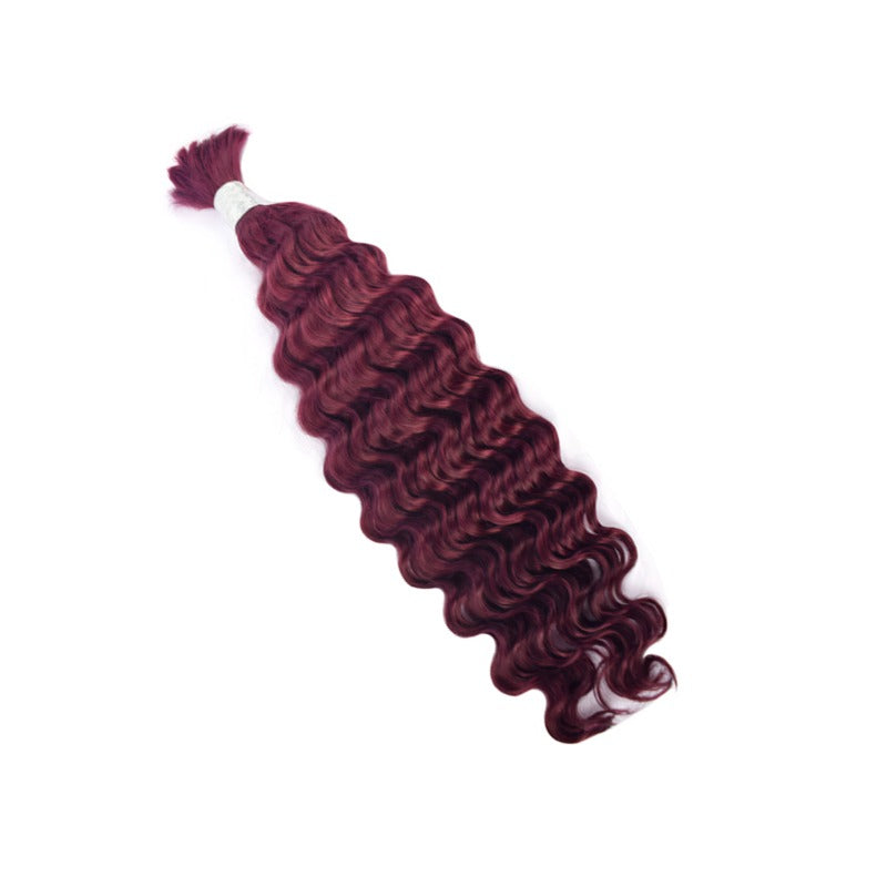 Braiding Hair - #99J Burgundy Deep Wave Human Hair	