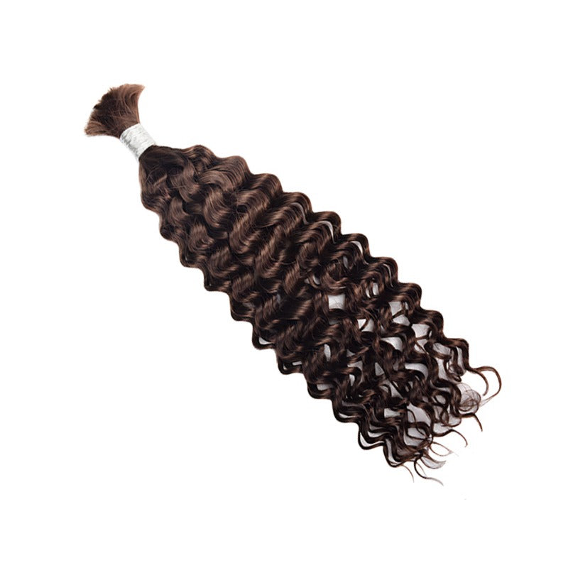 Braiding Hair - #2 Dark Brown Deep Curly Human Hair	