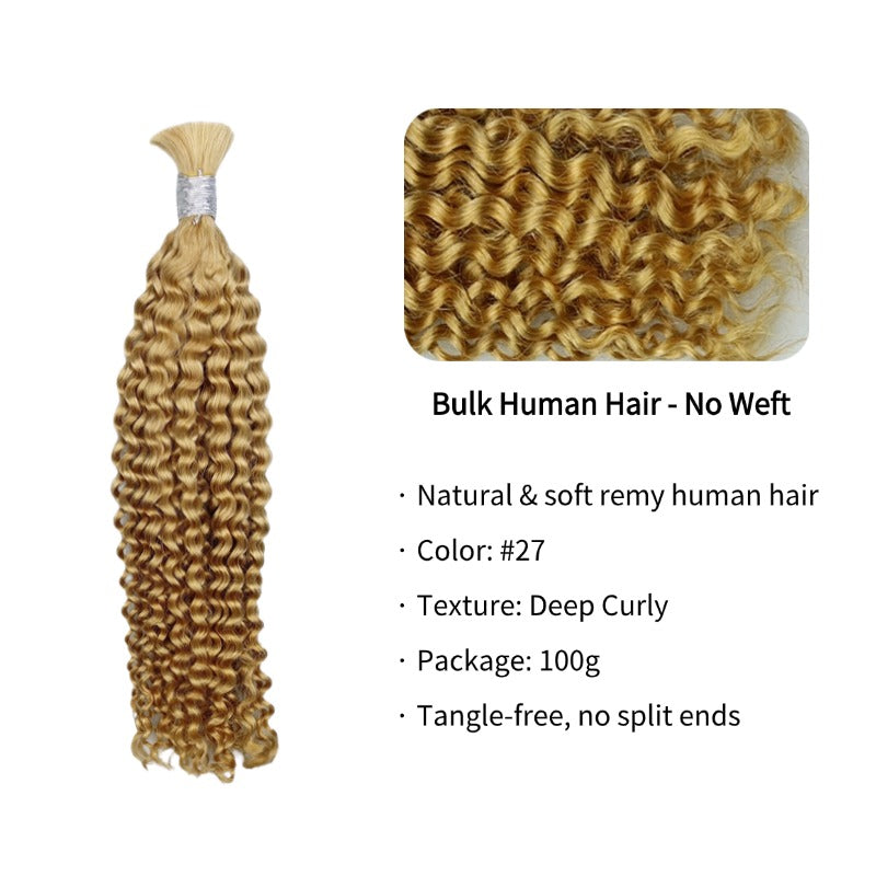Braiding Hair - #27 Deep Curly Human Hair