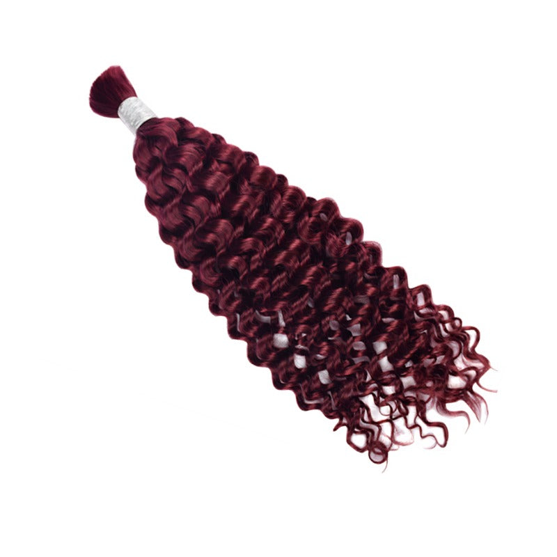 Braiding Hair - #99J Burgundy Deep Curly Human Hair	