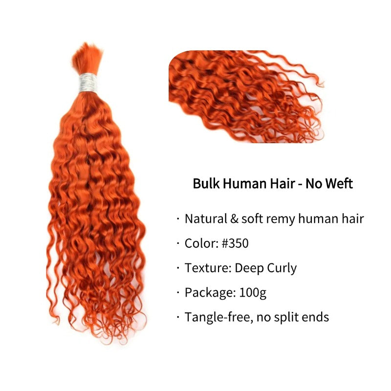 Braiding Hair - #350 Ginger Deep Curly Human Hair