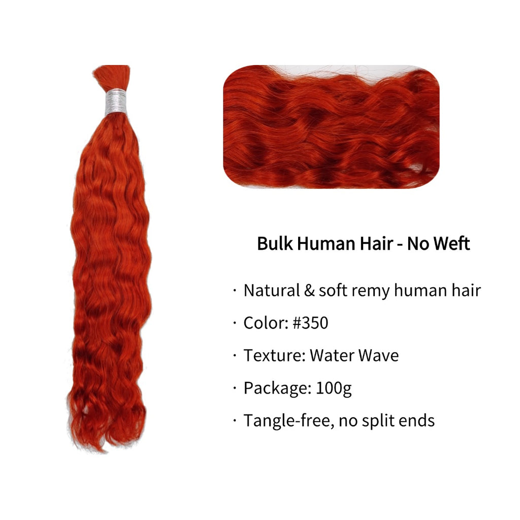 Braiding Hair - #350 Ginger Water Wave Human Hair