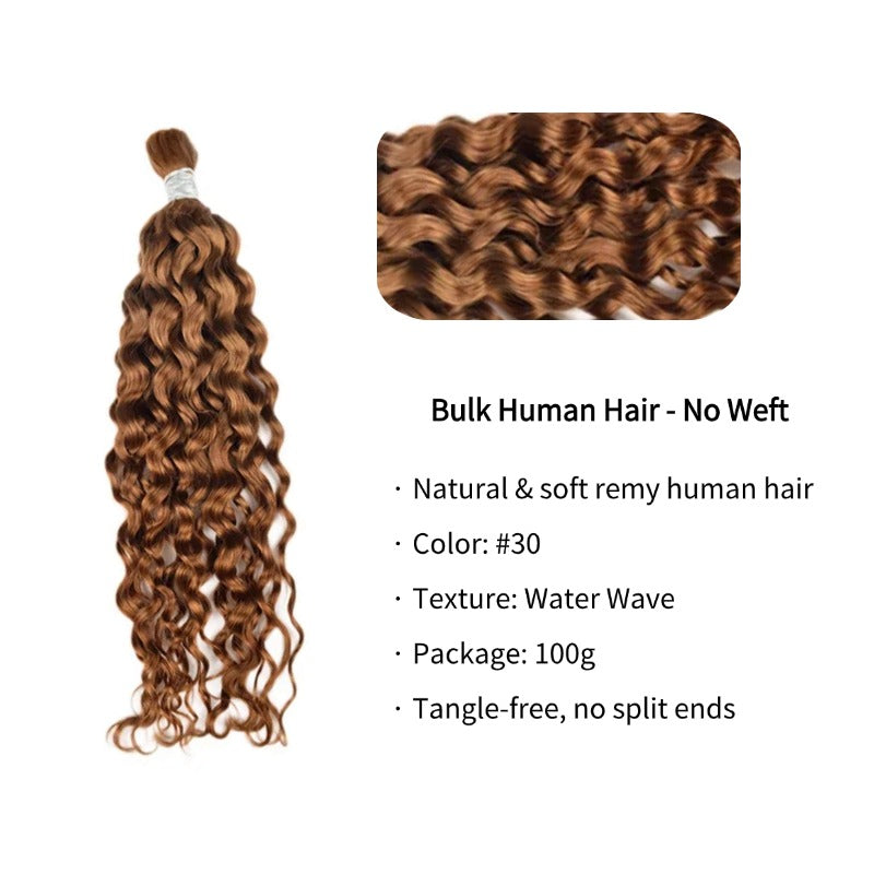 Braiding Hair - #30 Water Wave Human Hair