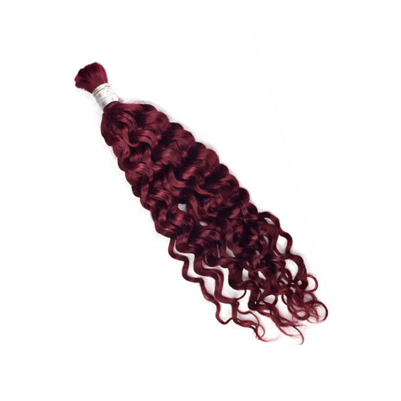 Braiding Hair - #99J Burgundy Water Wave Human Hair	