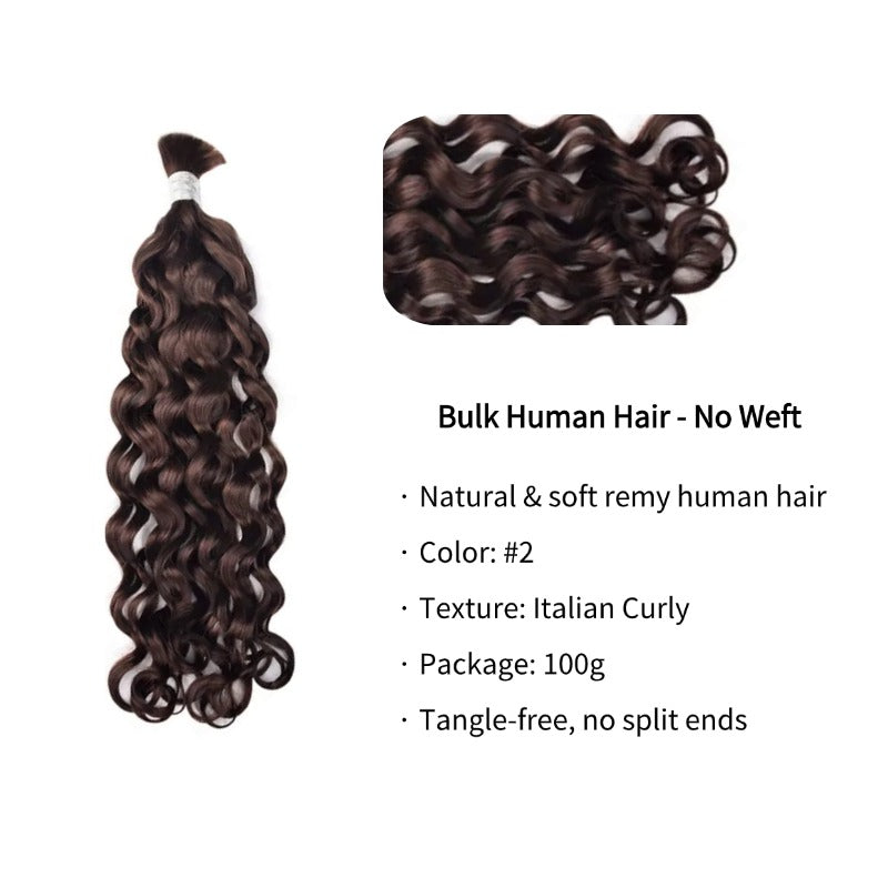 Braiding Hair - #2 Italian Curly Human Hair