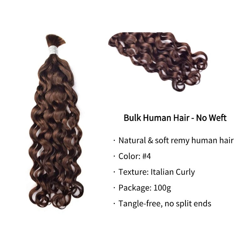 Braiding Hair - #4 Italian Curly Human Hair