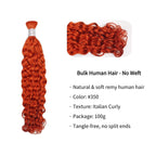 Braiding Hair - #350 Ginger Italian Curly Human Hair