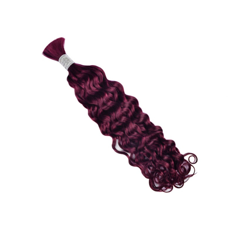 Braiding Hair - #99J Burgundy Italian Curly Human Hair	