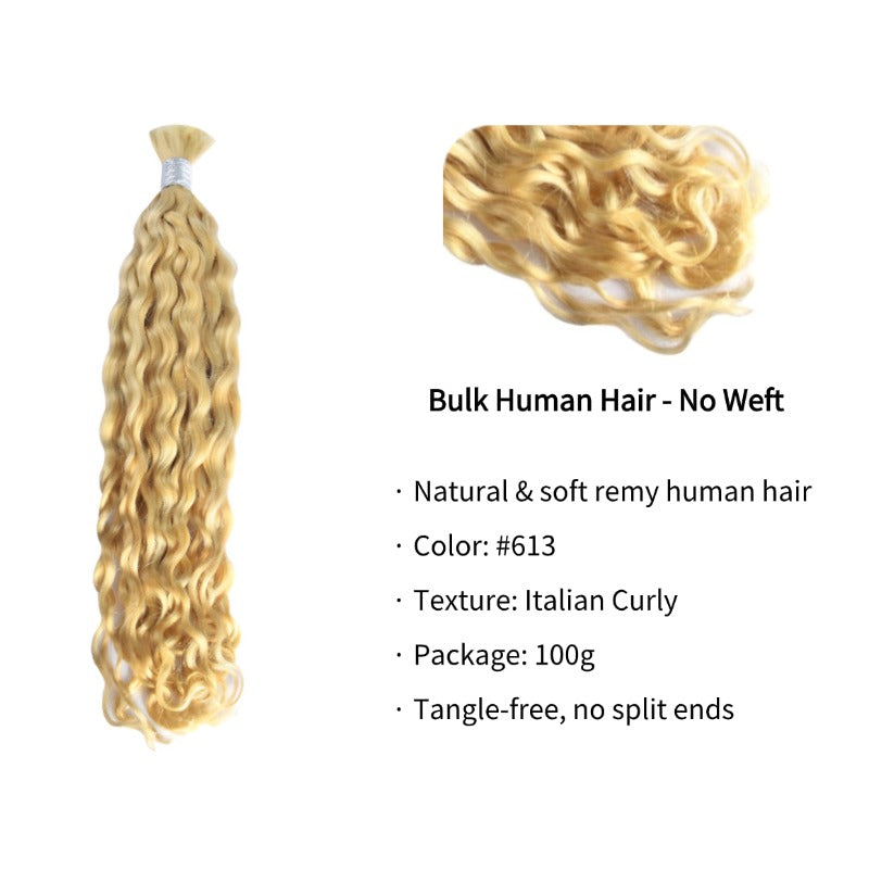 Braiding Hair - #613 Italian Curly Human Hair