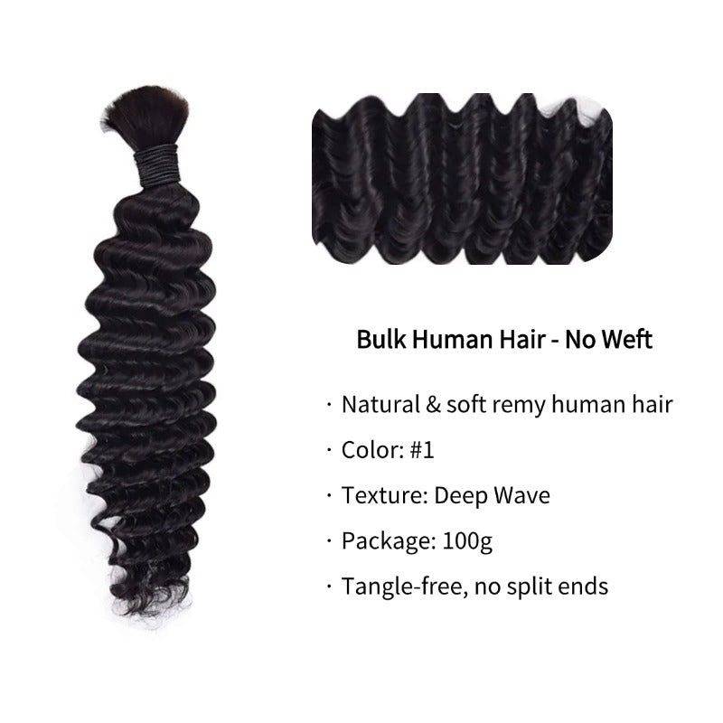 Braiding Hair - #1 Deep Wave Human Hair
