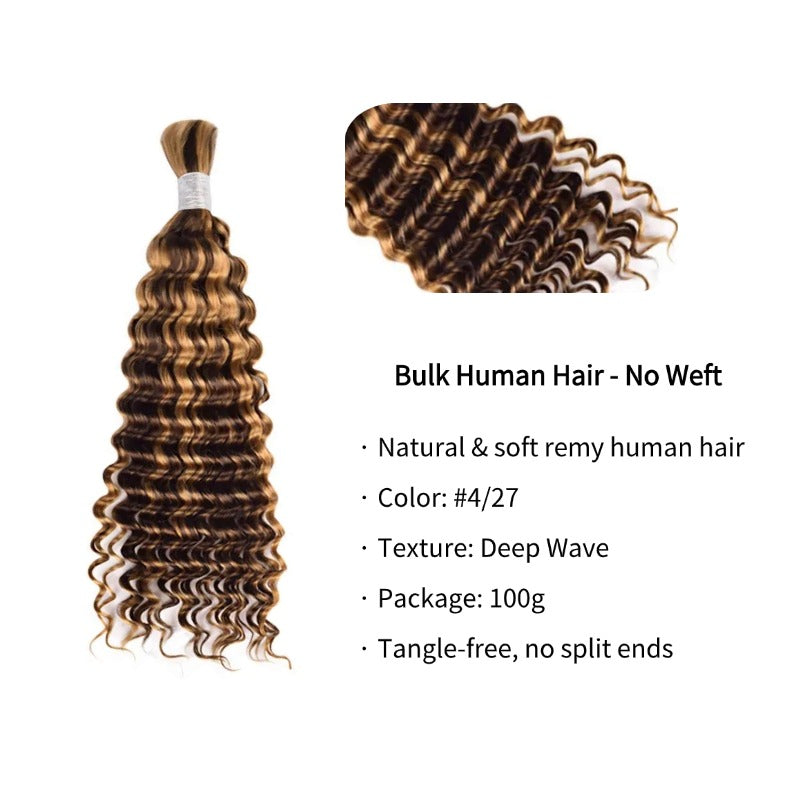 Braiding Hair - #4/27 Deep Wave Human Hair