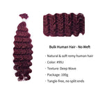 Braiding Hair - #99J Burgundy Deep Wave Human Hair