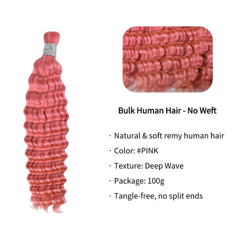Braiding Hair - #Pink Deep Wave Human Hair