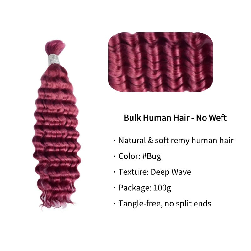Braiding Hair - #Bug Deep Wave Human Hair