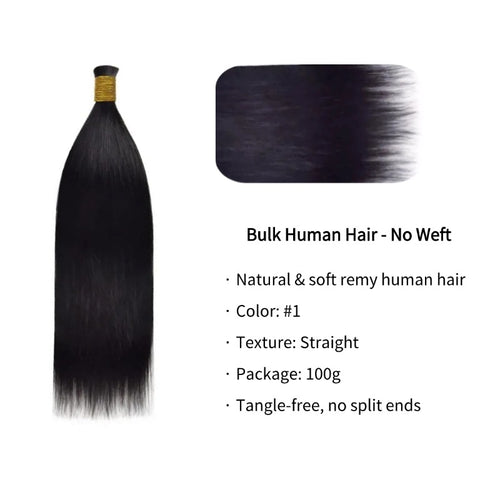 Braiding Hair - #1 Straight Human Hair