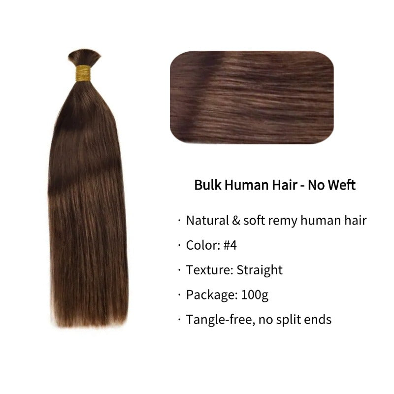 Braiding Hair - #4 Straight Human Hair