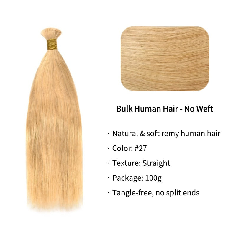 Braiding Hair - #27 Straight Human Hair