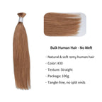 Braiding Hair - #30 Straight Human Hair