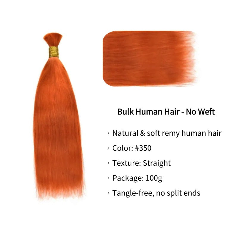 Braiding Hair - #350 Ginger Straight Human Hair