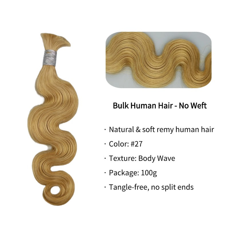 Braiding Hair - #27 Body Wave Human Hair