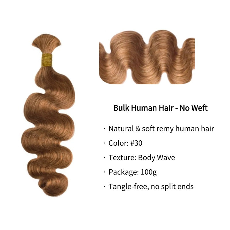 Braiding Hair - #30 Body Wave Human Hair