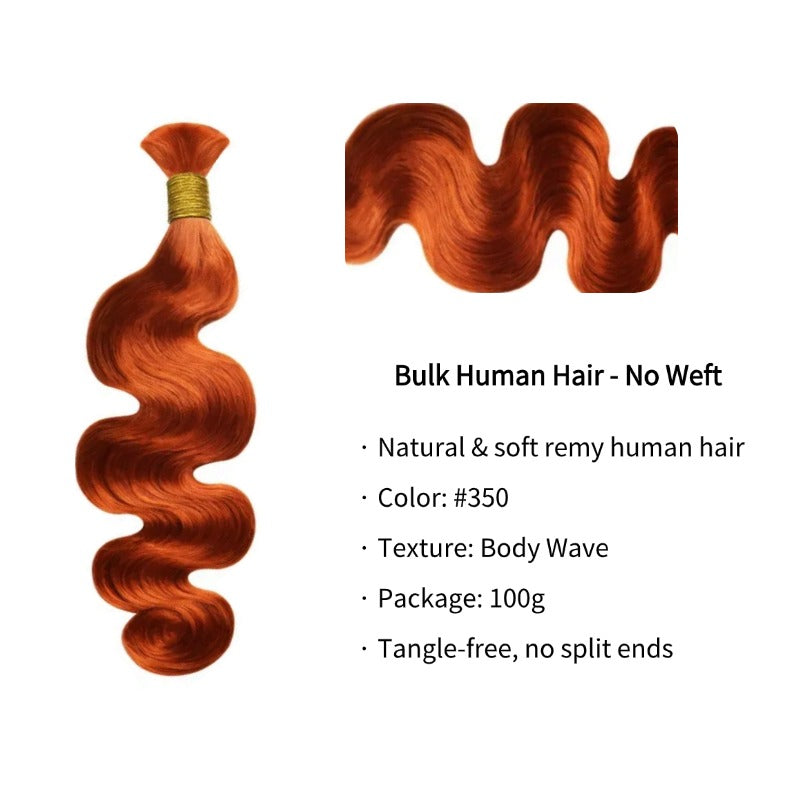 Braiding Hair - #350 Ginger Body Wave Human Hair
