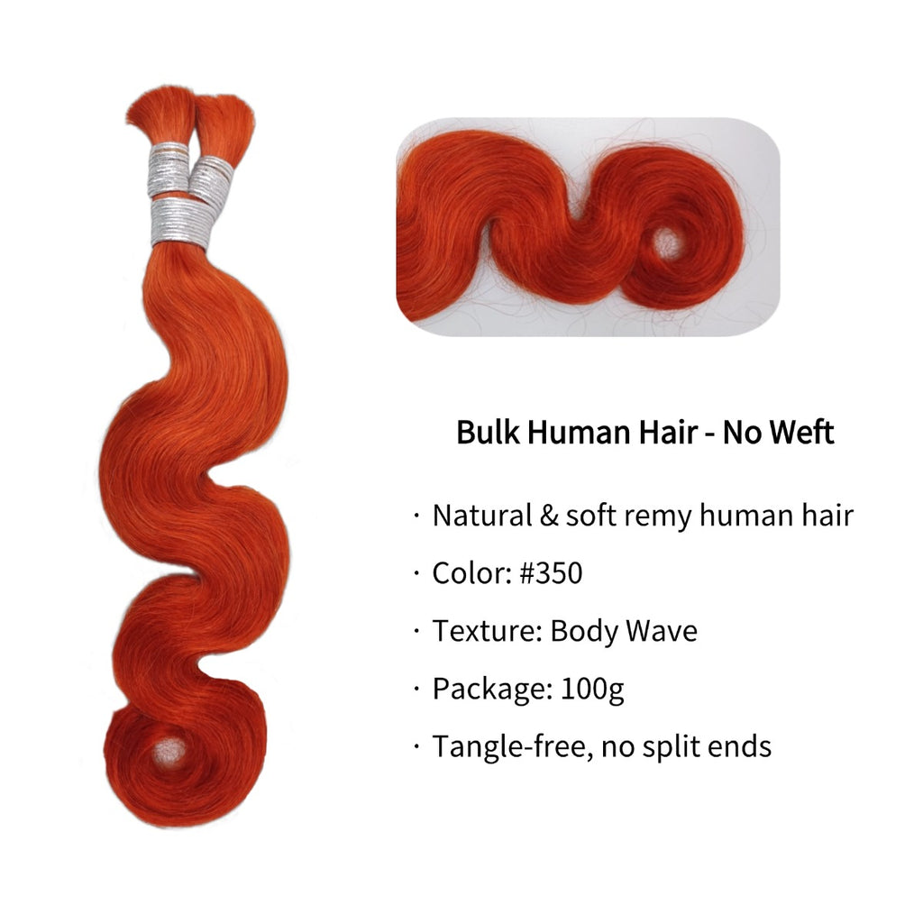 Braiding Hair - #350 Ginger Body Wave Human Hair