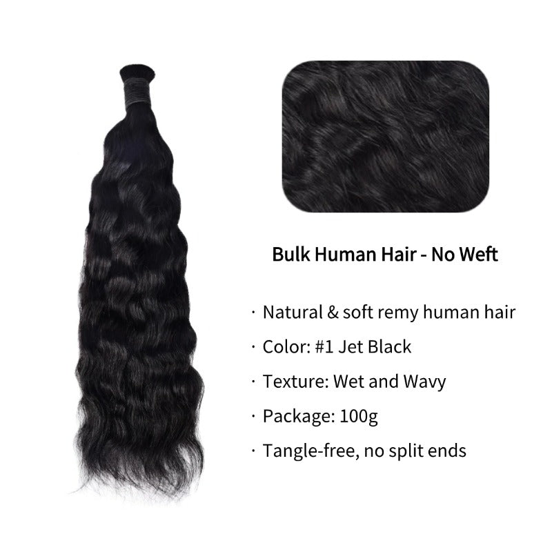 Braiding Hair - #1 Wet and Wavy Human Hair