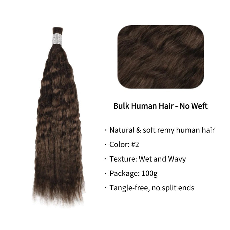 Braiding Hair - #2 Wet and Wavy Human Hair