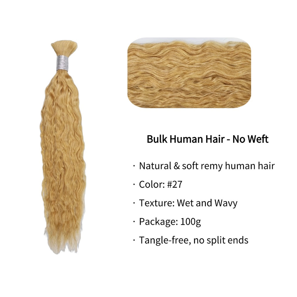 Braiding Hair - #27 Wet and Wavy Human Hair