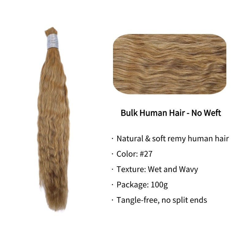 Braiding Hair - #27 Wet and Wavy Human Hair