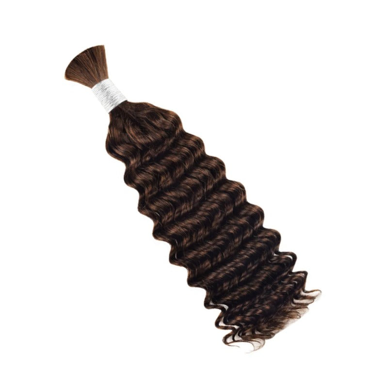 Braiding Hair - #3 Coffee Brown Deep Wave Human Hair	