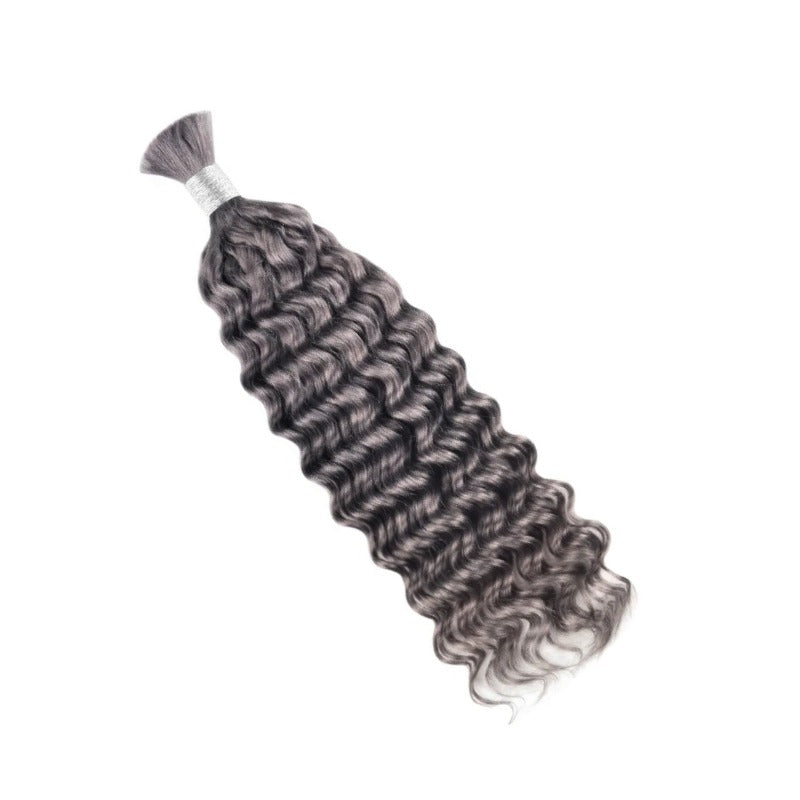 Braiding Hair - #Gray Deep Wave Human Hair	