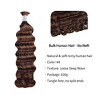 Braiding Hair - #4 Loose Deep Wave Human Hair