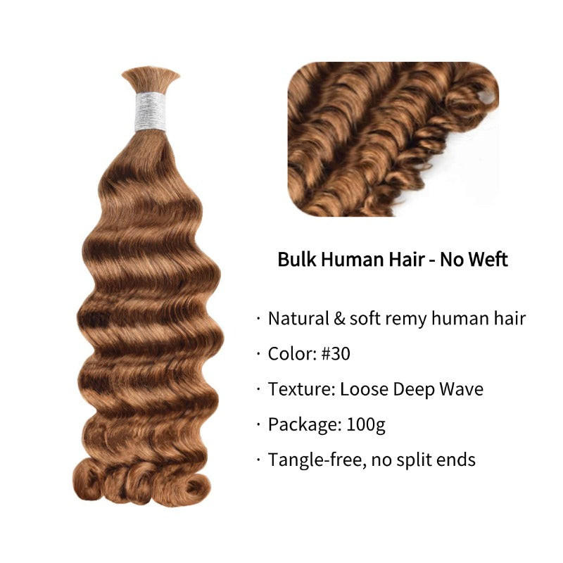 Braiding Hair - #30 Loose Deep Wave Human Hair