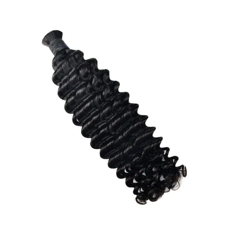 Braiding Hair - #1 Jet Black Deep Curly Human Hair	