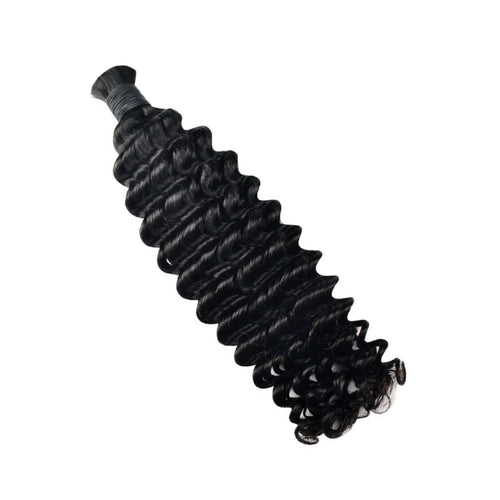 Braiding Hair - #1 Jet Black Deep Curly Human Hair	