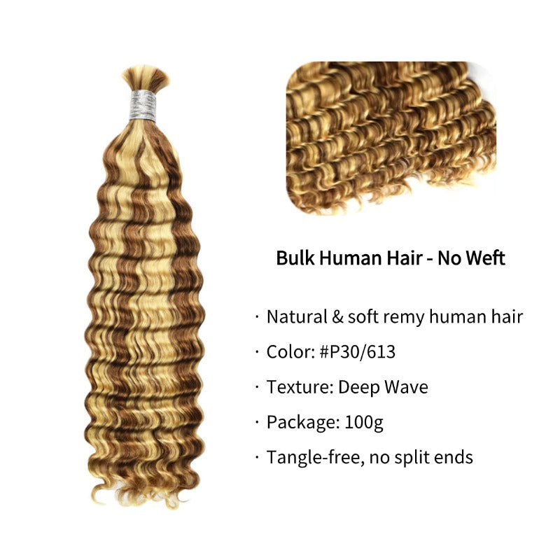 Braiding Hair - #30/613 Deep Wave Human Hair