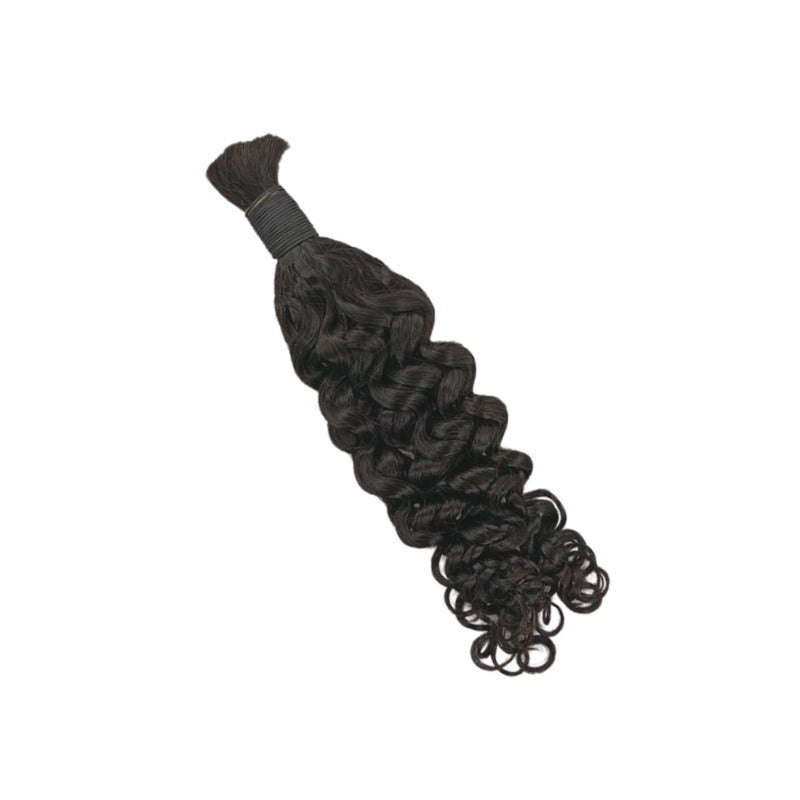 Braiding Hair - #1B Black Italian Curly Human Hair	
