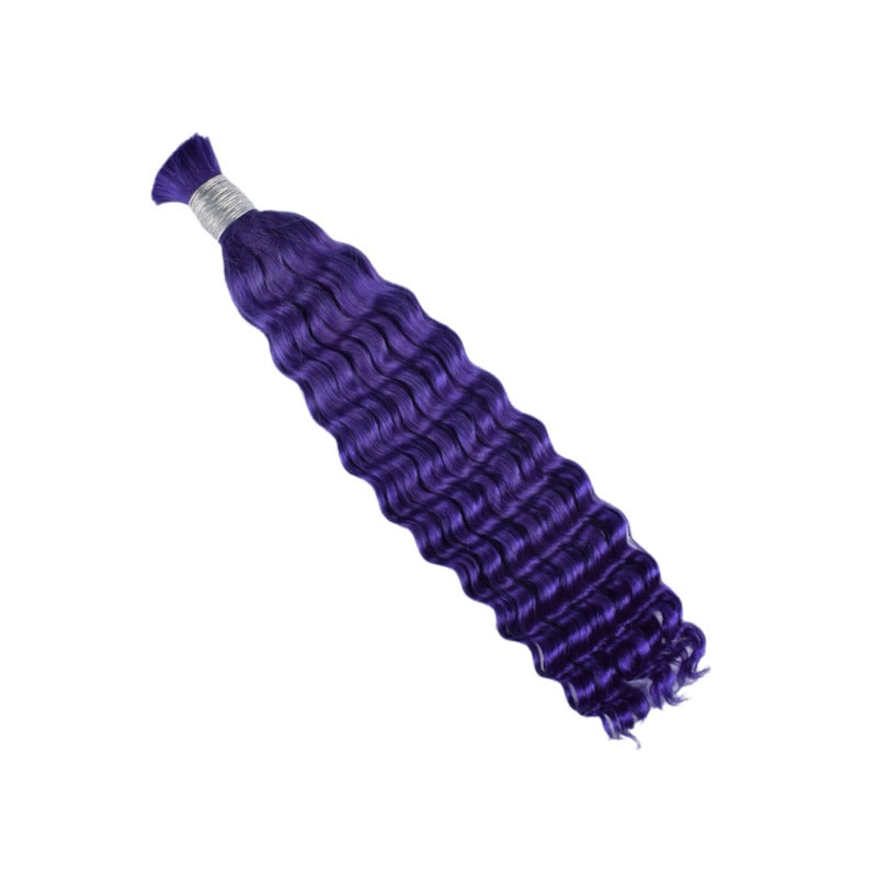 Braiding Hair - #Purple Deep Wave Human Hair	