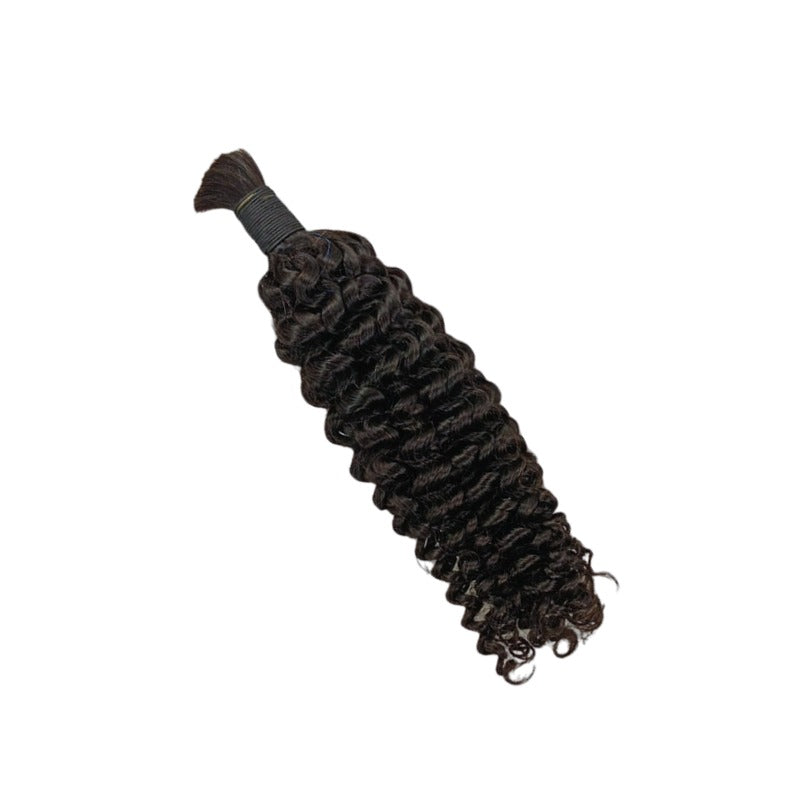 Braiding Hair - #1B Black Deep Curly Human Hair	