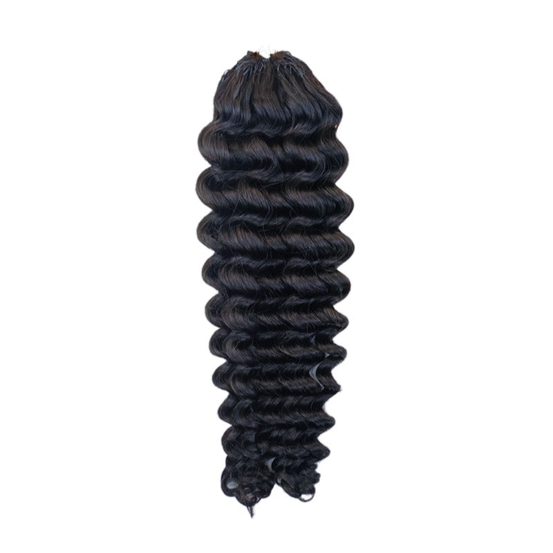 Crochet Hair - #1B Deep Wave Human Hair