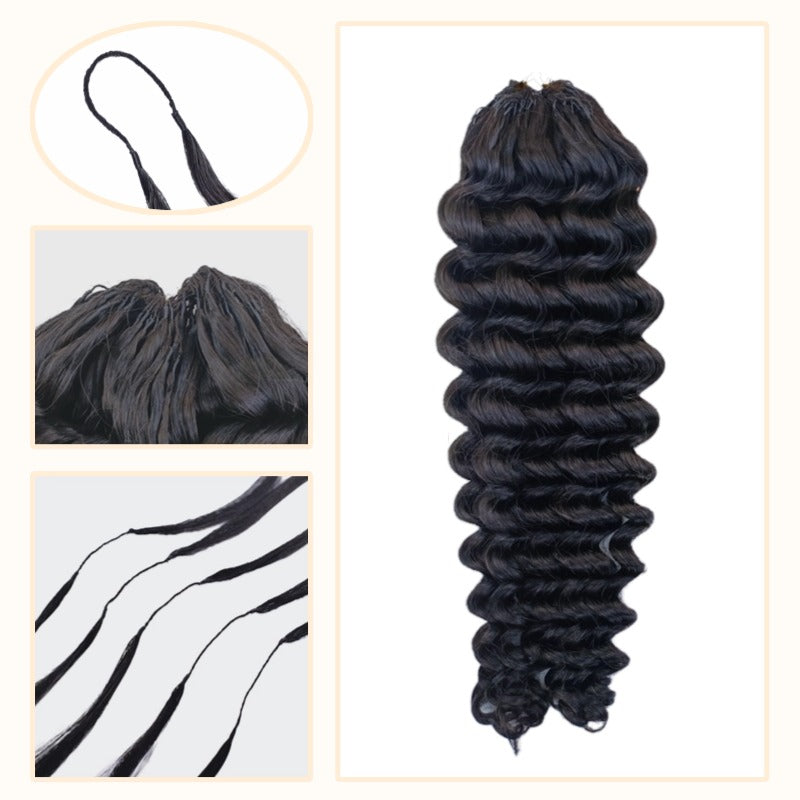 Crochet Hair - #1B Deep Wave Human Hair