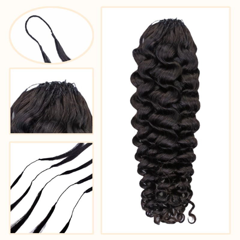 Crochet Hair - #1B Deep Curly Human Hair