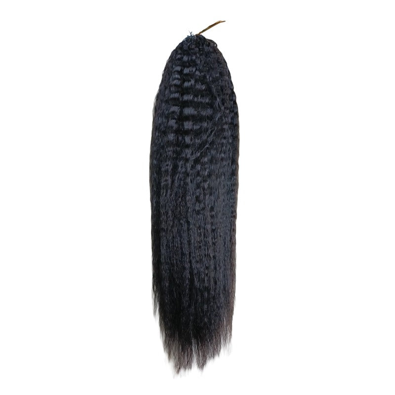 Crochet Hair - #1B Kinky Straight Human Hair