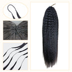 Crochet Hair - #1B Kinky Straight Human Hair