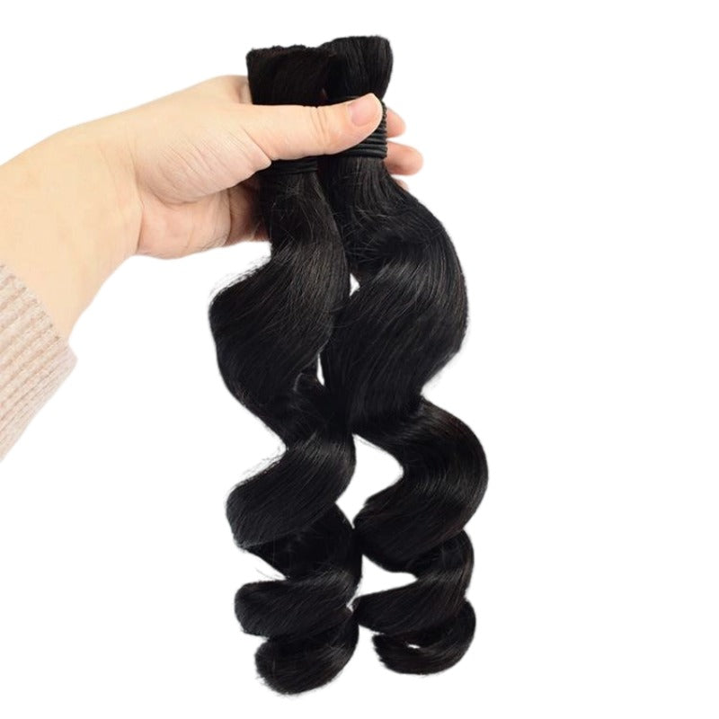 Braiding Hair - #1B Black Loose Wave Human Hair