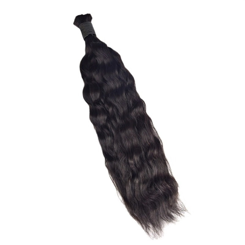 Braiding Hair - #1B Black Wet and Wavy Human Hair	