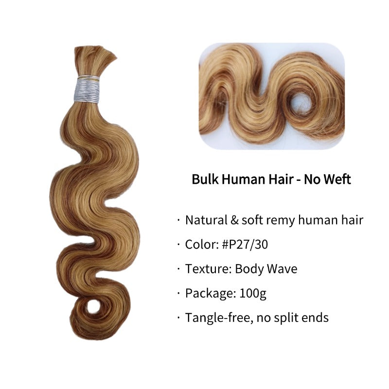 Braiding Hair - #27/30 Body Wave Human Hair