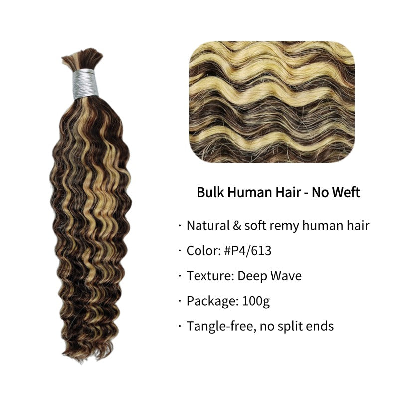 Braiding Hair - #4/613 Deep Wave Human Hair
